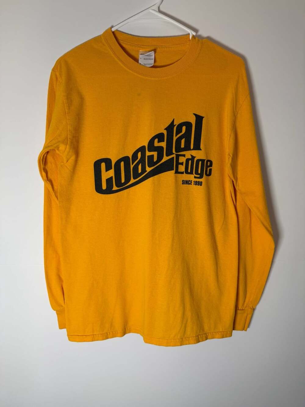 Gildan Coastal Edge Long Sleeve T-Shirt Size S Yellow